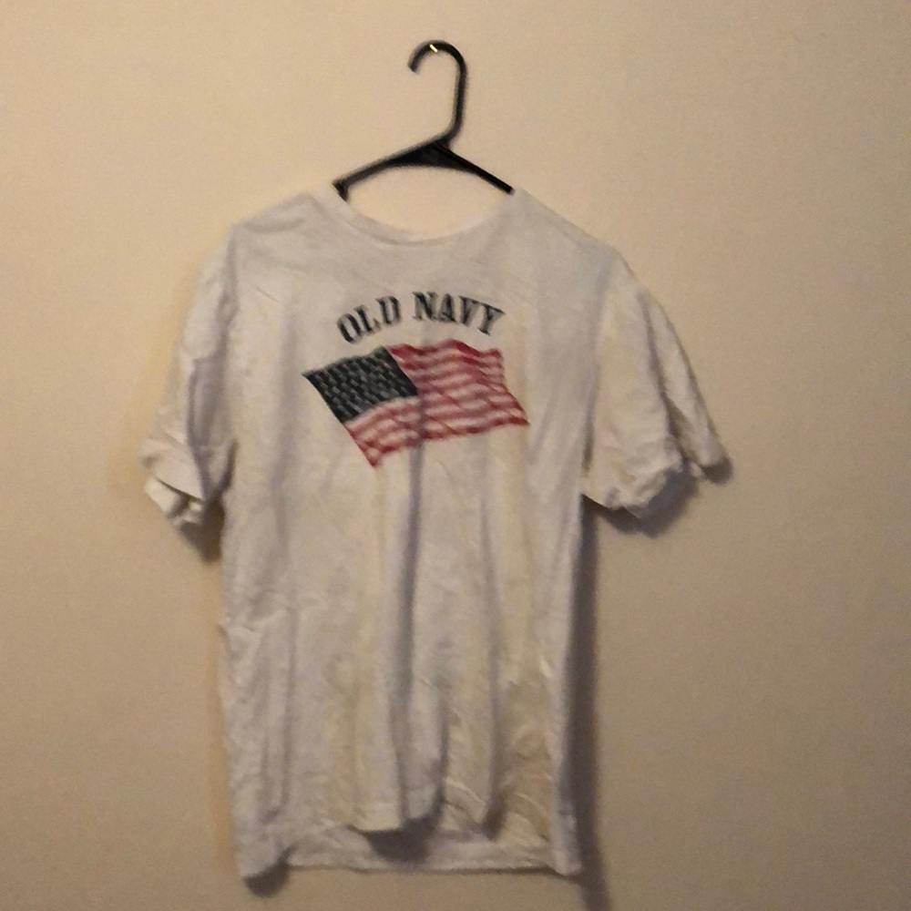 Old Navy American Flag White Tee